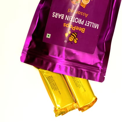 BeePops Assorted Millet Protein Bars – 10 Bar Family Pack (5 Variants × 2 Each | 25g Per Bar)