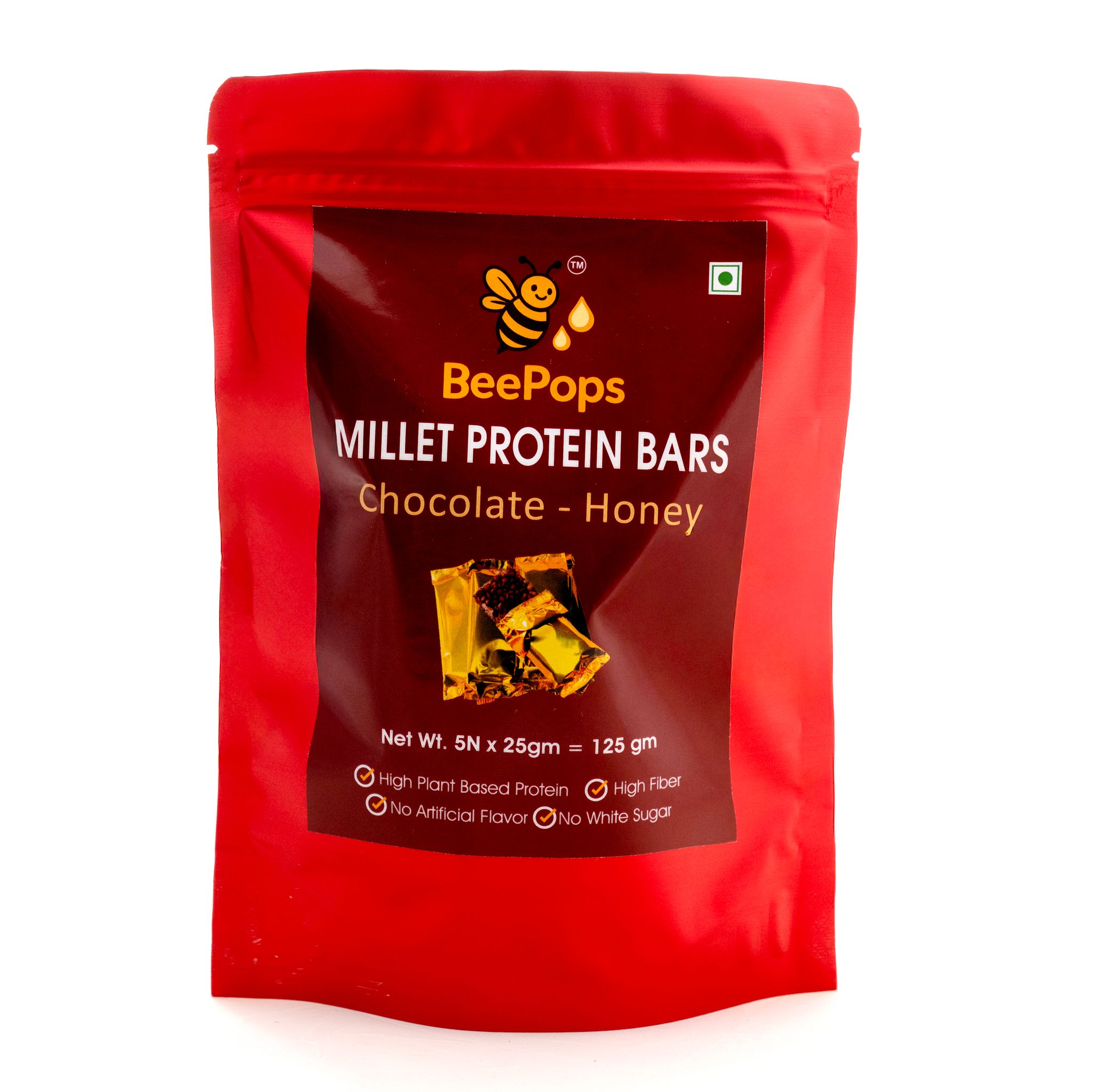 BeePops Protein  Bars-Chocolate & Honey  (5NX25G)