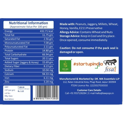 BeePops Protein  Bars- Vanilla & Honey (10NX25G)