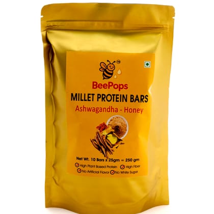 BeePops Protein  Bars Ashwagandha- Honey (10NX25G)