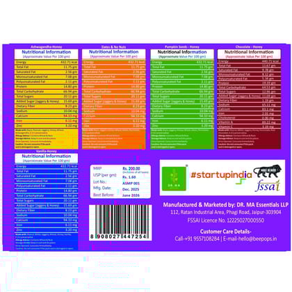 BeePops Assorted Millet Protein Bars – 5 Bar Family Pack (5 Variants × 1 Each | 25g Per Bar) BeePops Assorted Millet Protein Bars – 5 Bar Family Pack (5 Variants × 1 Each | 25g Per Bar)