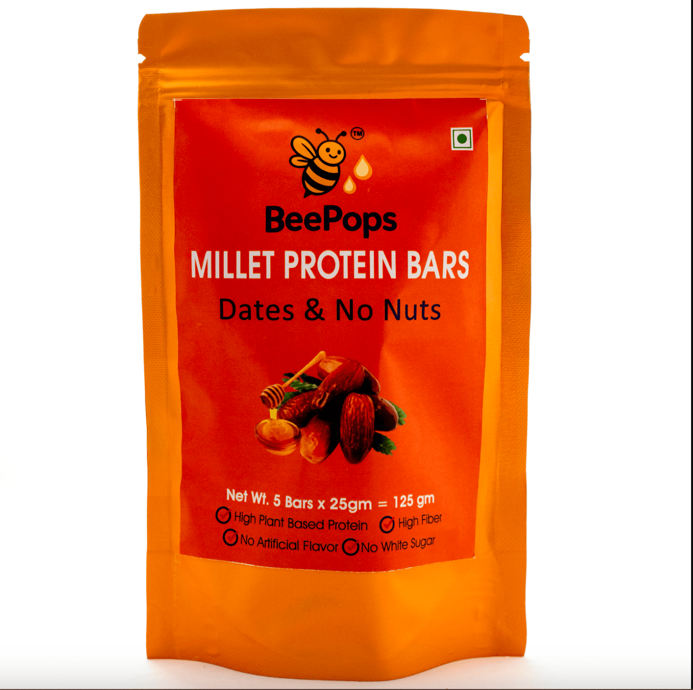 BeePops Protein  Bars-Dates & No Nuts  (5NX25G)