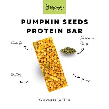 BeePops Protein  Bars- Pumpkin Seeds-Honey  (5NX25G)