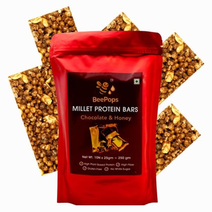 BeePops Protein  Bars-Chocolate & Honey  (10NX25G)