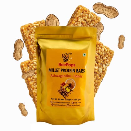 BeePops Protein  Bars Ashwagandha- Honey (10NX25G)