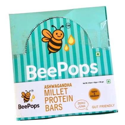 BeePops Millet Protein Bars-Ashwagandha (6NX30G) BeePops Millet Protein Bars-Ashwagandha (6NX30G)