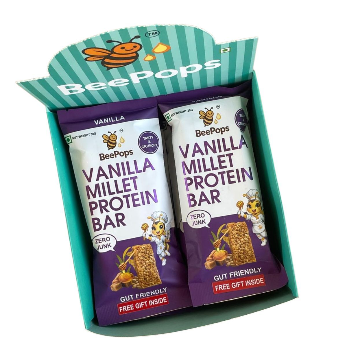 BeePops Millet Protein Bars- Vanilla (6NX30)
