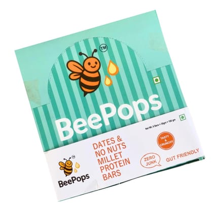 BeePops Protein Bars-Dates & No Nuts (6NX30G) BeePops Protein Bars-Dates & No Nuts (6NX30G)
